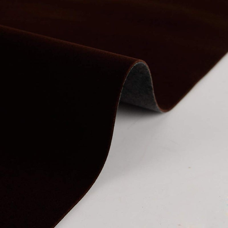 Waddllcor Self Adhesive Brown Velvet Flock Liner for Jewelry Drawer 17.7" x 117" Craft Fabric Peel and Stick, Soft Velvet Liner for Drawer DIY - Image 2
